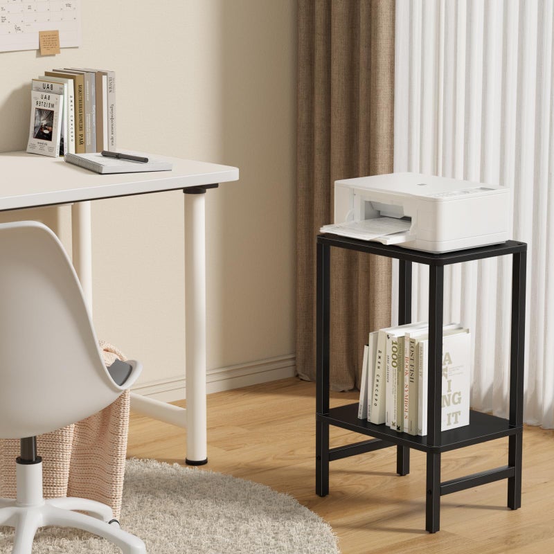 YUFAM Side Table End Table Tall Night Stand 2-Tier for Living Room Bedroom Bathroom Office Furniture Black - Image 5