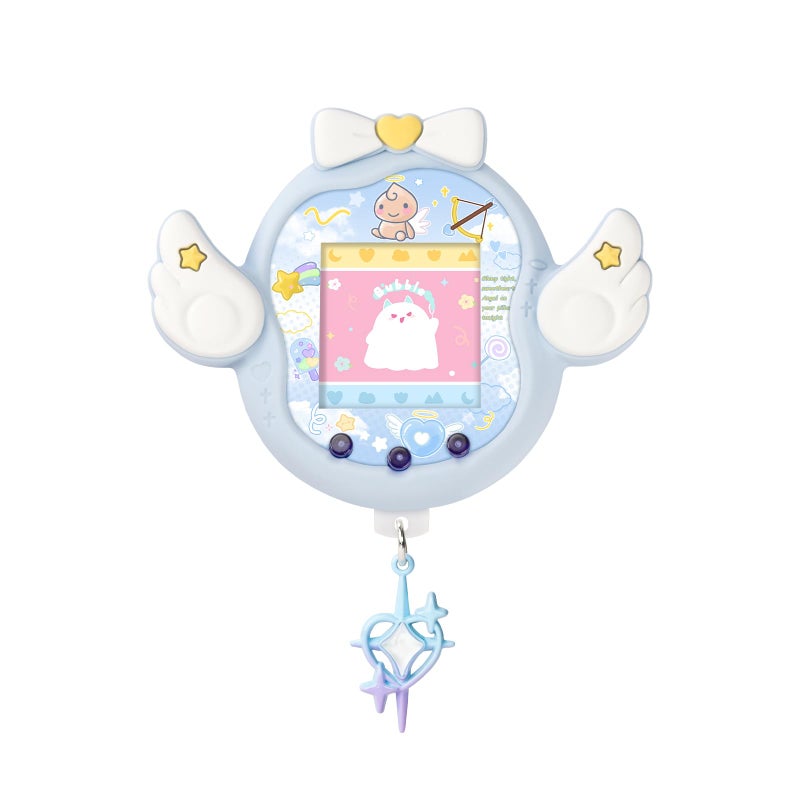 BUBBLELOGUS Angel Wing Protective Case for Tamagotchi Uni, Soft TPU Silicone Cover with Faceplate & Star Dust Plug, Anti-Scratch & Waterproof (Blue) - Image 1