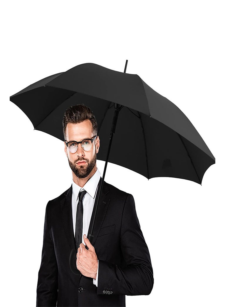 عربست مظلة كبيرة مقاومة للرياح تفتح تلقائيًا بمقبض على شكل حرف J للرجال والنساء، مظلة سفر قوية غير قابلة للكسر، مناسبة للجولف - Image 2