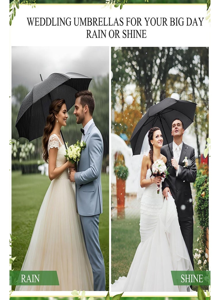 عربست مظلة كبيرة مقاومة للرياح تفتح تلقائيًا بمقبض على شكل حرف J للرجال والنساء، مظلة سفر قوية غير قابلة للكسر، مناسبة للجولف - Image 5