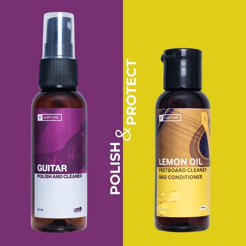 Baritone زيت ليمون للجيتار 50 مل و ملمع الجيتار 50 مل - مجموعة أدوات تنظيف الجيتار المكونة من 2 - Image 2