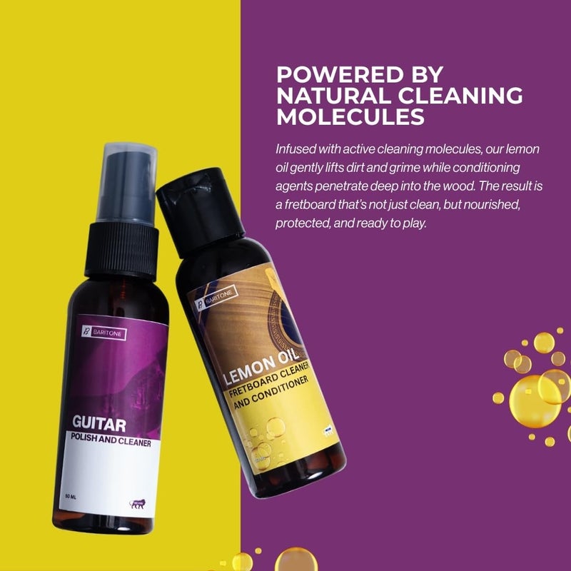 Baritone زيت ليمون للجيتار 50 مل و ملمع الجيتار 50 مل - مجموعة أدوات تنظيف الجيتار المكونة من 2 - Image 5