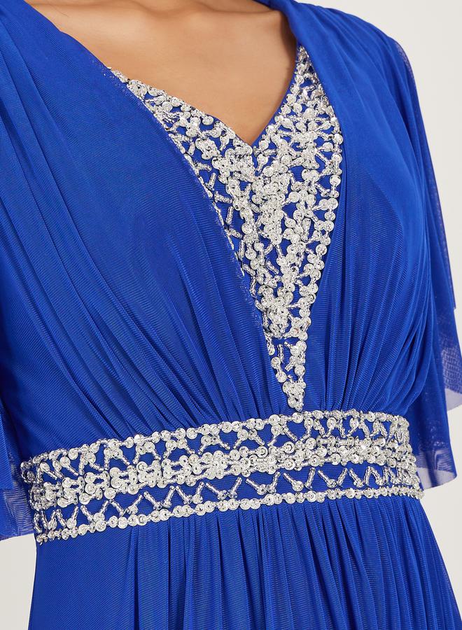 ستايلي فستان ماكسي بأكمام واسعة مزينة - Image 4