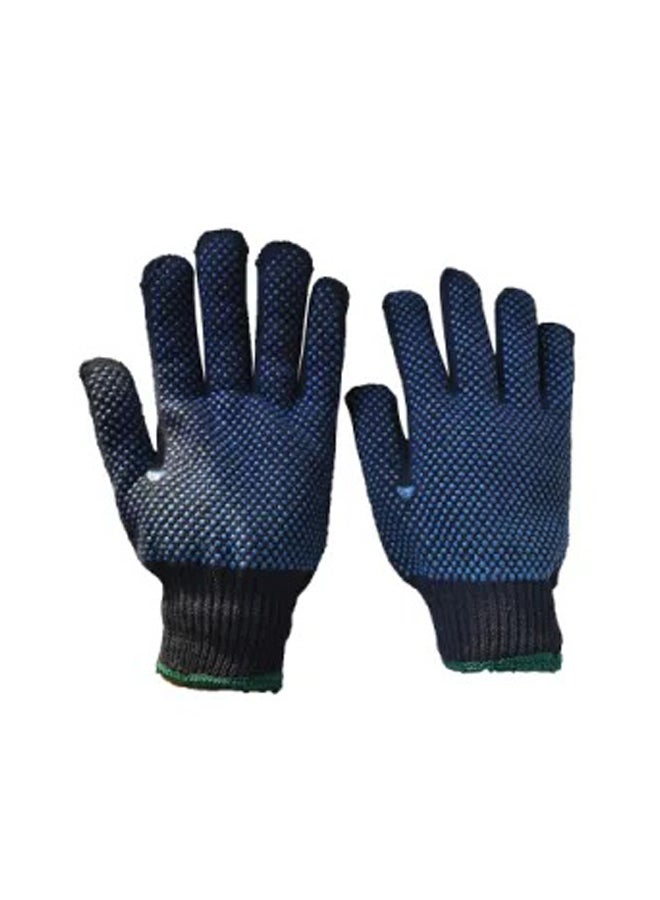 Double Sided Dotted Gloves Blue/Black 20x14centimeter Blue/Black 20x14cm - Image 1