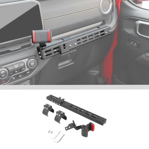 JWWY for Jeep JL Center Console Passenger Grab Handle Phone Mount Adjustable Phone Holder Expansion Multi-Function Bracket for 2024 Jeep Wrangler JL JLU & Gladiator JT 4xe Interior Accessories - Image 1