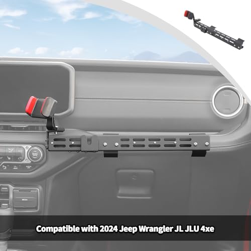 JWWY for Jeep JL Center Console Passenger Grab Handle Phone Mount Adjustable Phone Holder Expansion Multi-Function Bracket for 2024 Jeep Wrangler JL JLU & Gladiator JT 4xe Interior Accessories - Image 3