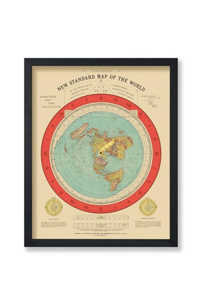 Poster Master Vintage Map - 8x10 Unframed Wall Art Print - New Standard of the World - Flat Earth Gleason's Map - Great Wall Decor Gift for Home, Office, Living Room, Bedroom - Image 2