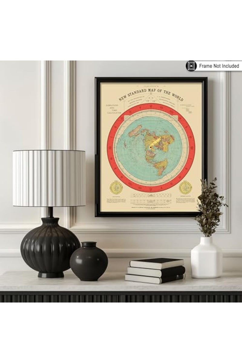 Poster Master Vintage Map - 8x10 Unframed Wall Art Print - New Standard of the World - Flat Earth Gleason's Map - Great Wall Decor Gift for Home, Office, Living Room, Bedroom - Image 4