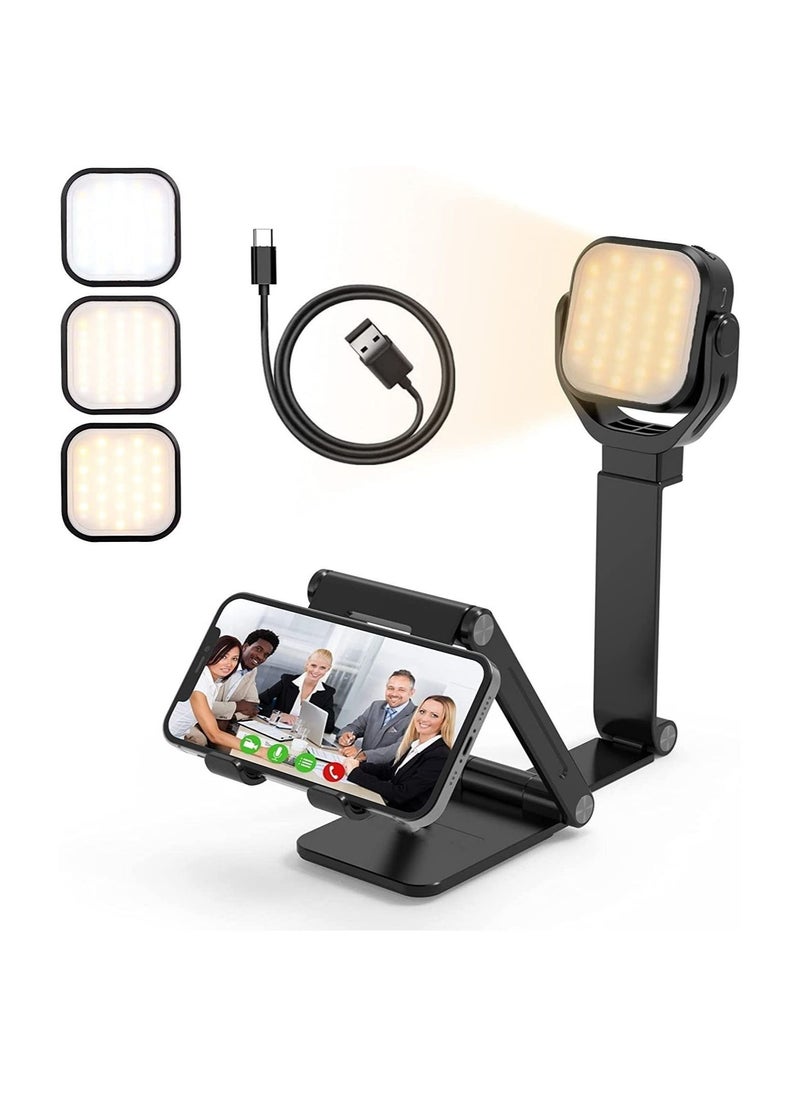 Generic - LED Ring Light with Tripod Stand Phone Holder for Video Dimmable Desk Makeup Ring Light for Photography Shooting with 3 Light Modes 10 Brightness Level - Image 1