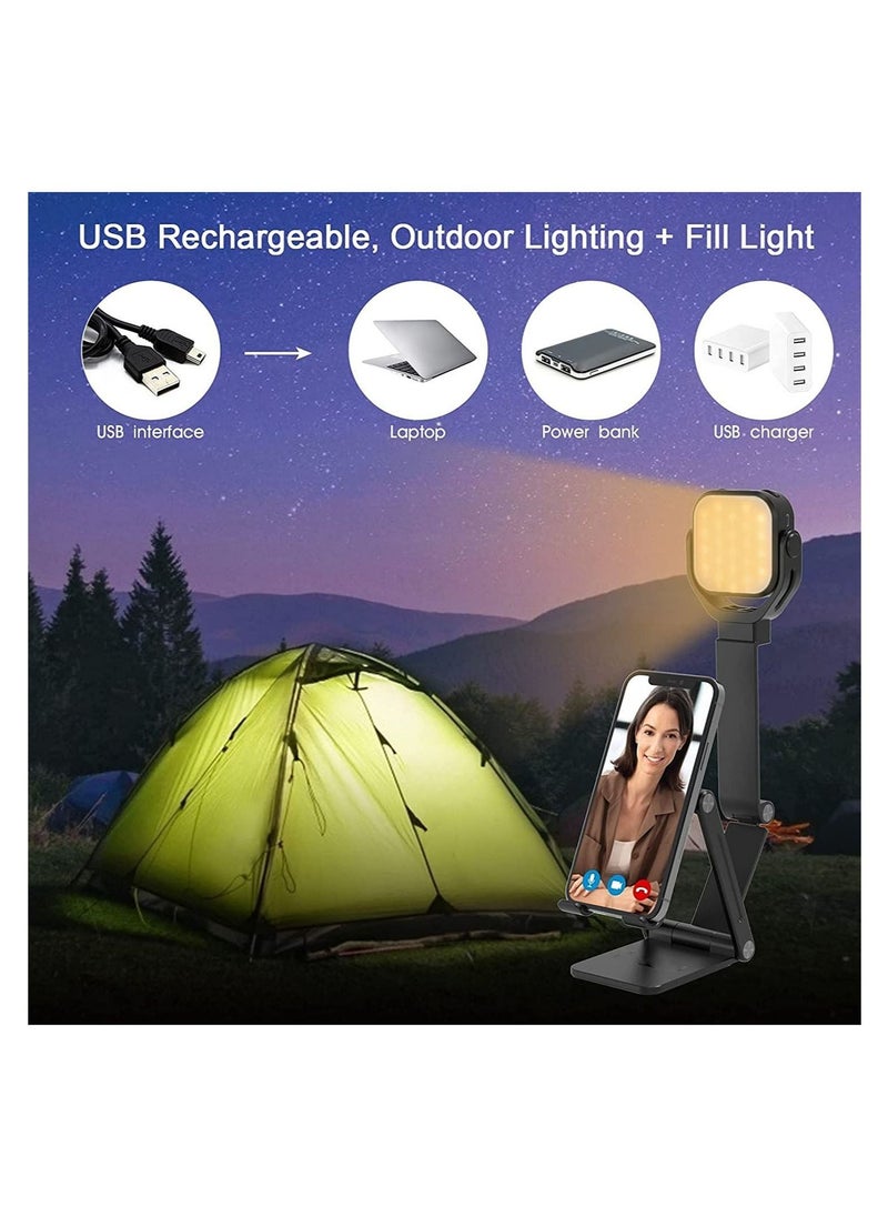 Generic - LED Ring Light with Tripod Stand Phone Holder for Video Dimmable Desk Makeup Ring Light for Photography Shooting with 3 Light Modes 10 Brightness Level - Image 1