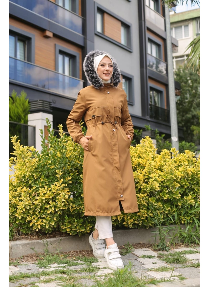 Brown Fur Lined and Waterproof Women's Winter Coat & Jacket - pzsku/Z87E888FCD6FEDFAC077DZ/45/_/1738786061/e58d5c47-c0d2-41d7-b7b4-b8243de7f6bc