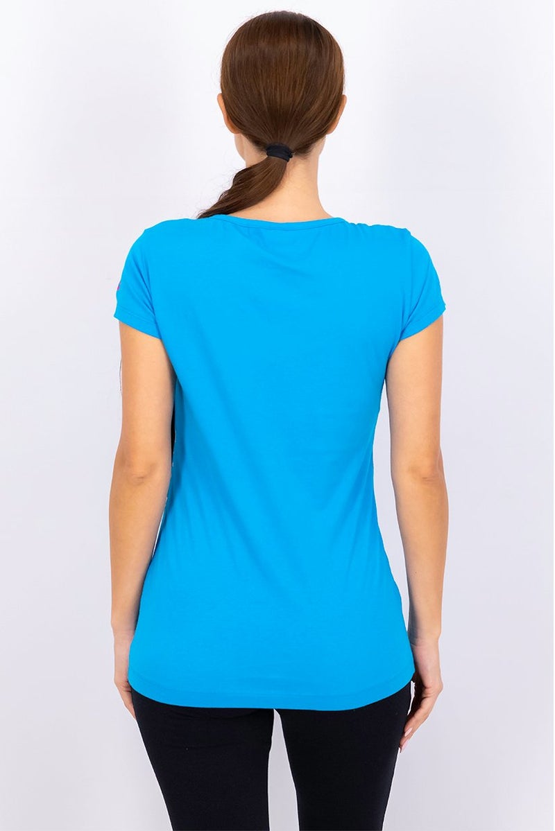 arena بلوزة شاطئية مطبوعة للنساء، تركواز - Image 3