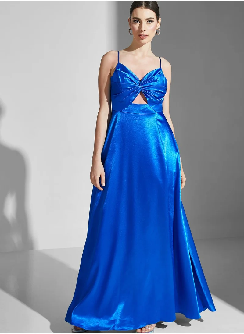 AIDAN MATTOX Twist Front Slit Dress