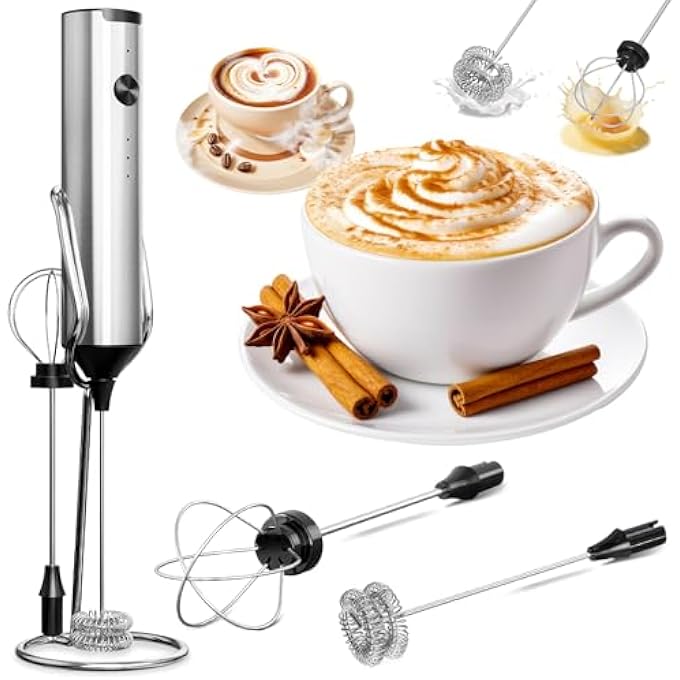 Houkiper Manual Mixer For Coffee Milk Mixer  Handheld Mixer For Latte Suitable For Cappuccino Iced Tea Matcha Hot Chocolate Ash Electric Whiskey Beverage Mixer Mini Frother - Image 3