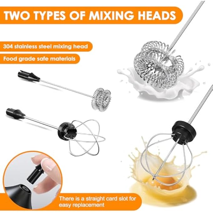 Houkiper Manual Mixer For Coffee Milk Mixer  Handheld Mixer For Latte Suitable For Cappuccino Iced Tea Matcha Hot Chocolate Ash Electric Whiskey Beverage Mixer Mini Frother - Image 5