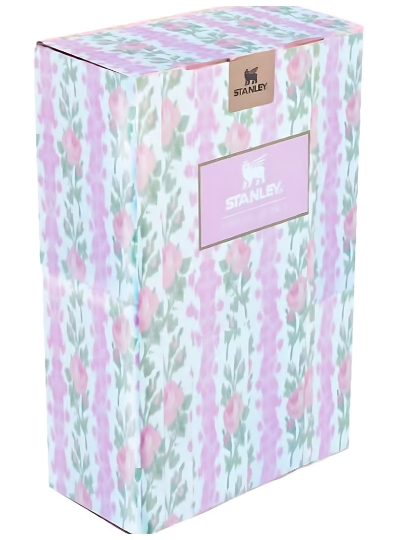 ستانلي x لوف شاك فانسي إصدار محدود ريبون روزا - كوب 40 أونصة ستانلس ستيل معزول حرارياً بقشة وغطاء مانع للتسرب، تصميم زهري - Image 3