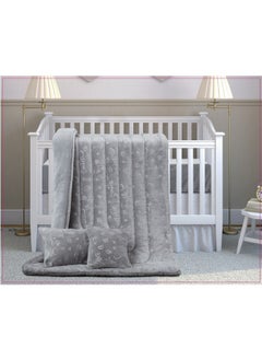 SMART HOME Winter fluffy children's bed sheet 4 pieces double-sided velvet system quilted quilt size (quilt: 150 x 90 cm, elastic sheet: 150 x 70 + 15 cm, pillow: 40 x 30 cm, small pillow: 30 x 30 cm)  - Image 1