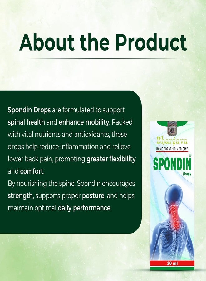 Bhargava Phytolab Spondin Drops Advanced Fast Neck Pain Relief,Effective Homeopathic Remedy for Numbness, Stiffness & Shoulder Pain 30Ml* 2 Pack - Image 2