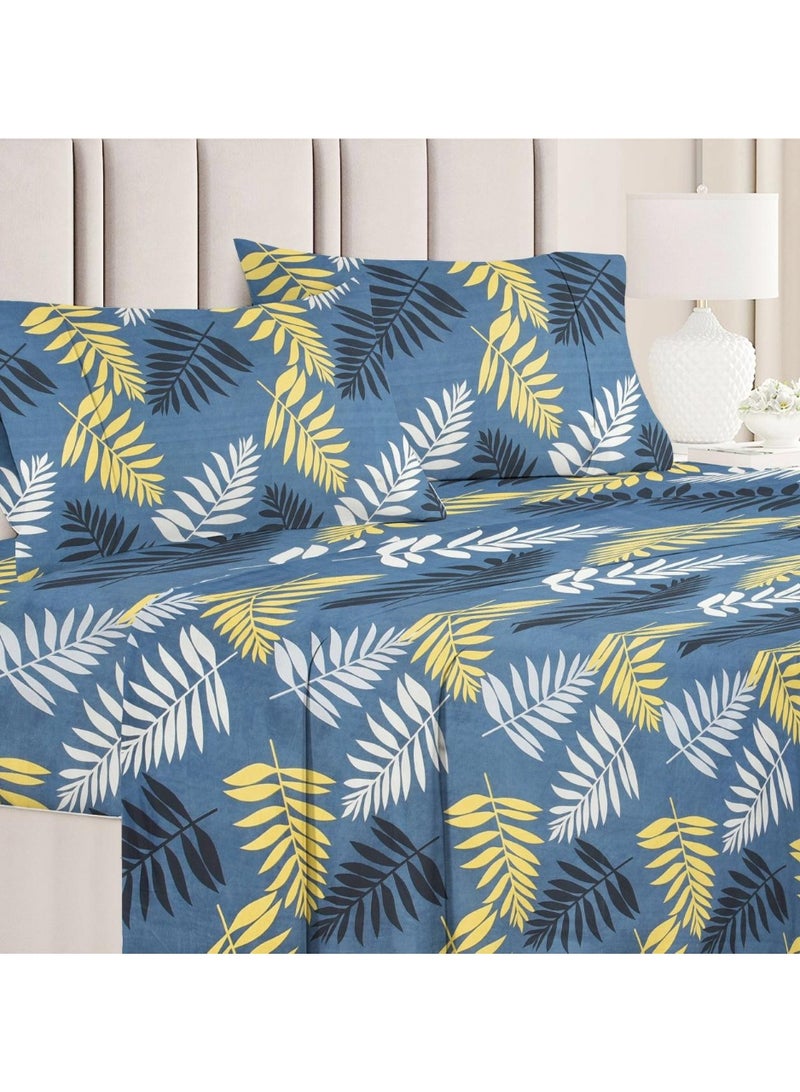 BSB HOME® Glace Cotton 180 TC Big Flower Printed Single Bedsheets with 1 King Size Pillow Cover, (60X90 Inches, 4 X 6 Feet) 148*228 cms - Image 1