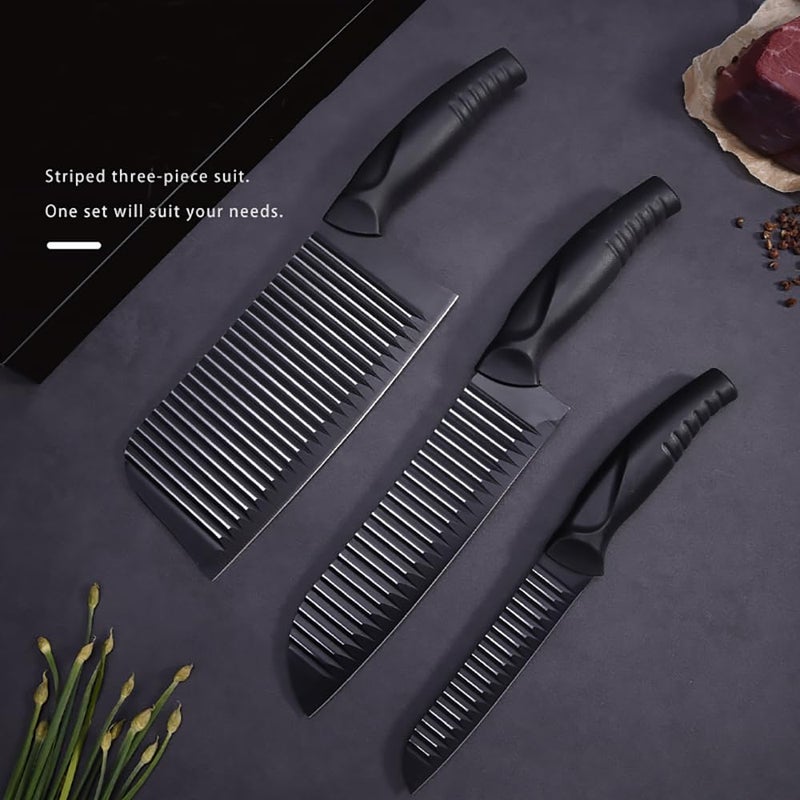 Captoola طقم سكاكين مطبخ 65 بوصة 3 قطع سكين تقشير سكين حاد للغاية سكين تقطيع اللحم سكين شيف صيني - Image 4
