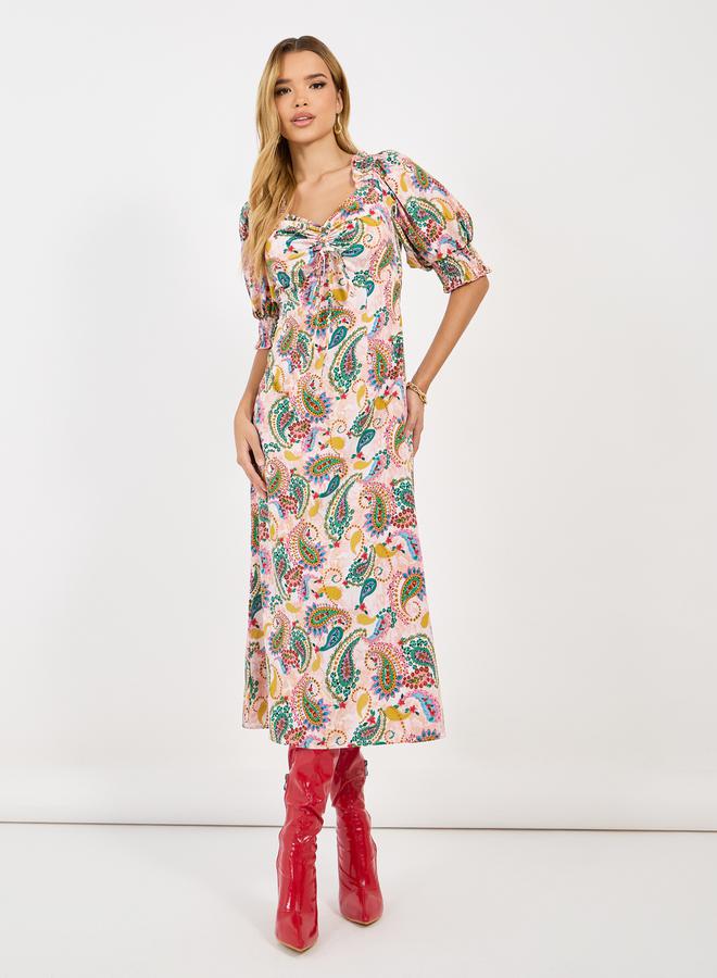 Styli Paisley Print Midi Dress  - Image 1