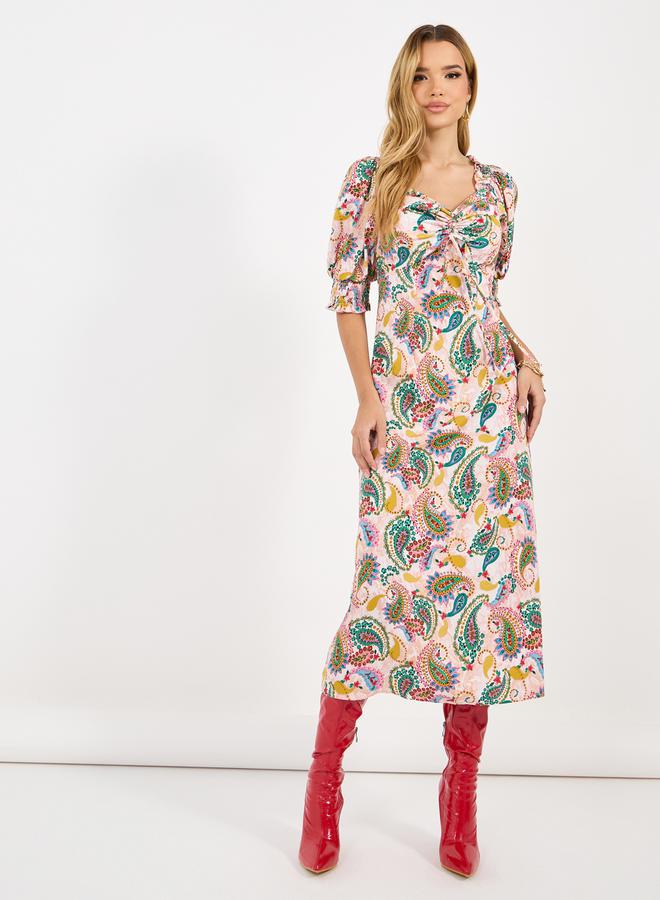 Styli Paisley Print Midi Dress  - Image 4