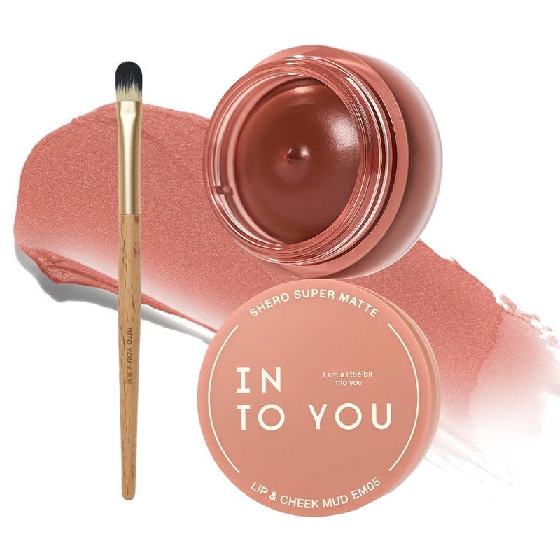 INTO YOU Matte Liquid Lipstick for Women, Canned Long Lasting Nude Lipstick Waterproof with Lip Brush, No Transfer, High Pigmented with Lightweight Lip Mud Texture(C-EM05) - Image 1