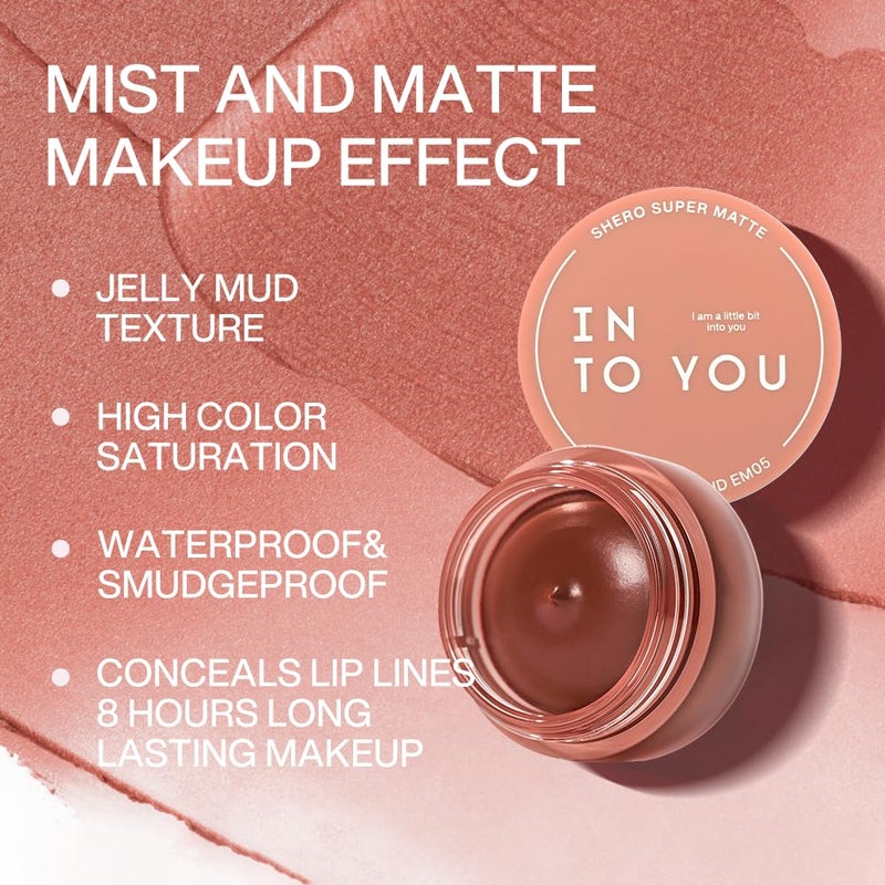 INTO YOU Matte Liquid Lipstick for Women, Canned Long Lasting Nude Lipstick Waterproof with Lip Brush, No Transfer, High Pigmented with Lightweight Lip Mud Texture(C-EM05) - Image 2