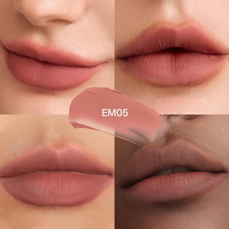 INTO YOU Matte Liquid Lipstick for Women, Canned Long Lasting Nude Lipstick Waterproof with Lip Brush, No Transfer, High Pigmented with Lightweight Lip Mud Texture(C-EM05) - Image 3