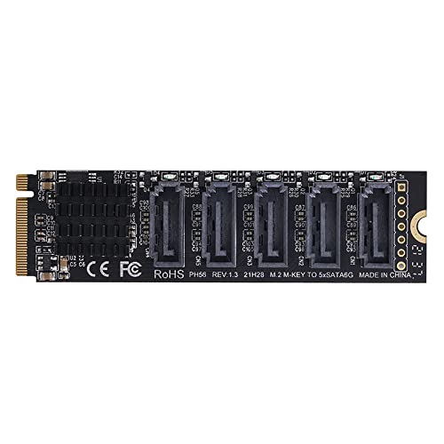 Xiwai NGFF NVME MKey PCI Express to SATA 30 6Gbps 5 Ports Adapter Converter Hard Drive Extension Card JMB585 2280 - Image 1