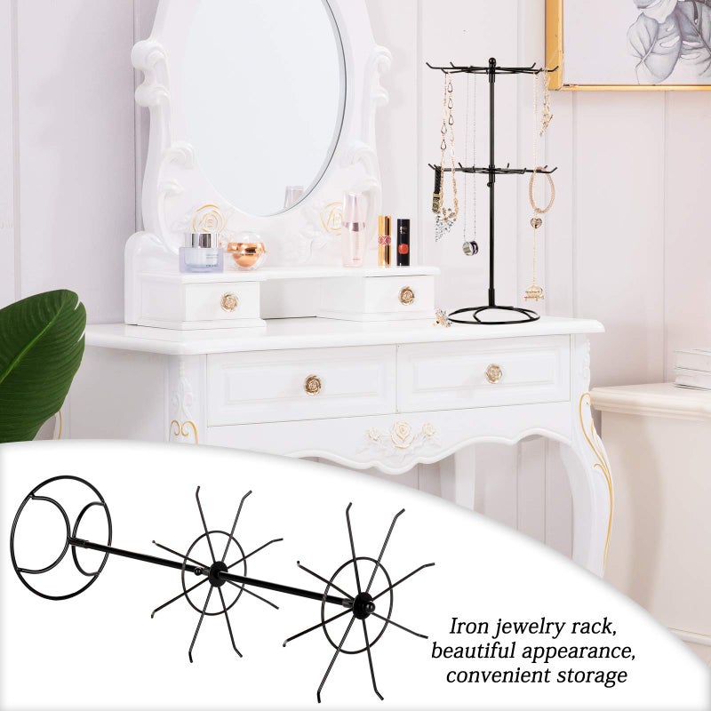 Eitonbu 2 Tier Jewelry Display Holder,Retail Spinner Display Stand,Rotating Bracelet Storage Rack,Dressing Table,Black - Image 5