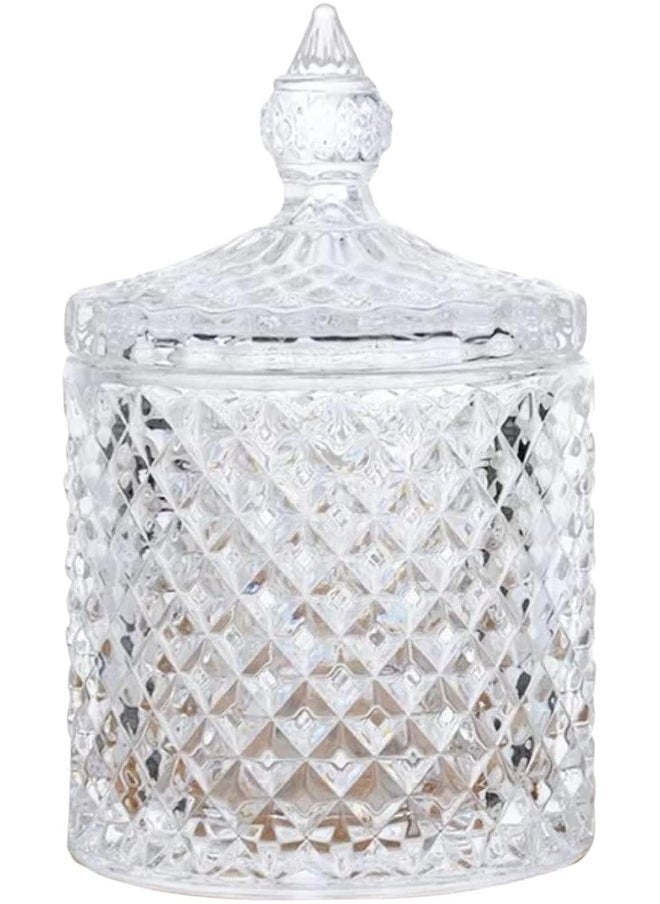 FUFU FUFU Crystal Candy Box Candy Dishes With Lids Crystal Weave Candy Box Crystal Glass Covered Sugar Bowl Cookie Jar  - Image 1