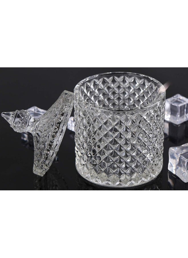 FUFU FUFU Crystal Candy Box Candy Dishes With Lids Crystal Weave Candy Box Crystal Glass Covered Sugar Bowl Cookie Jar  - Image 3
