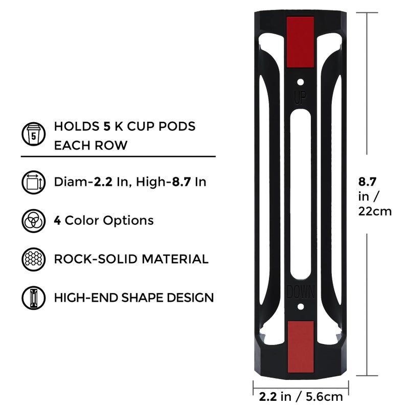 kedofa K Cup Holder for Keurig: Coffee Pod Holder for Counter Small Space - Kcup holders for Wall Mount (2, Black) - Image 3