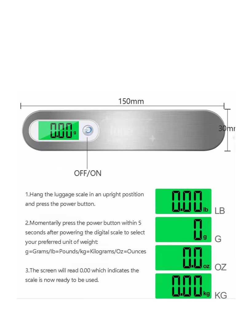 Glowudz Portable Digital Hand Hanging Travel Luggage Scale Stainless Steel  - Image 4