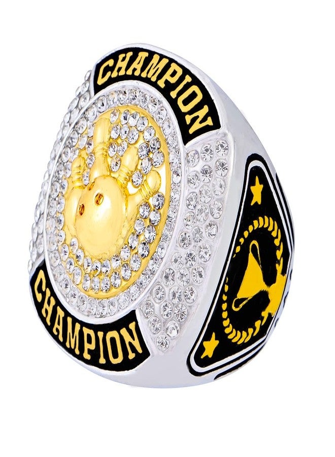 CHXIXUE Size 7-14 Bowling Championship Ring Bowling Ring Trophy Sport Ball Award Gift Winner Tournament Team (12 pcs gold bowling rings, size 10) - Image 3