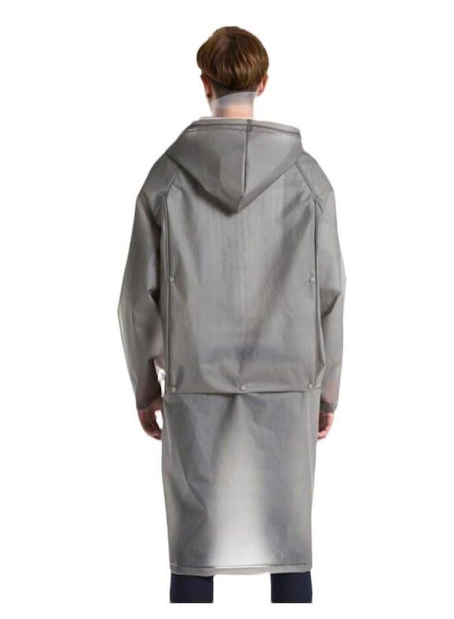 HALAMODO Rain Poncho for Adults, EVA Raincoat Women and Men, Reusable Jacket, Waterproof Packable Raincoat, Hooded Elastic with Long Sleeves, Family Fishing Travel - Image 3