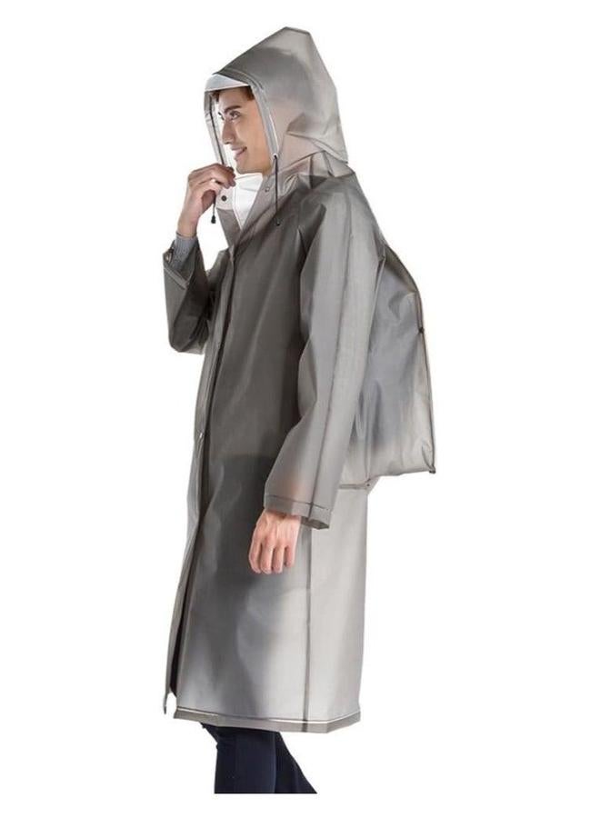 HALAMODO Rain Poncho for Adults, EVA Raincoat Women and Men, Reusable Jacket, Waterproof Packable Raincoat, Hooded Elastic with Long Sleeves, Family Fishing Travel - Image 2