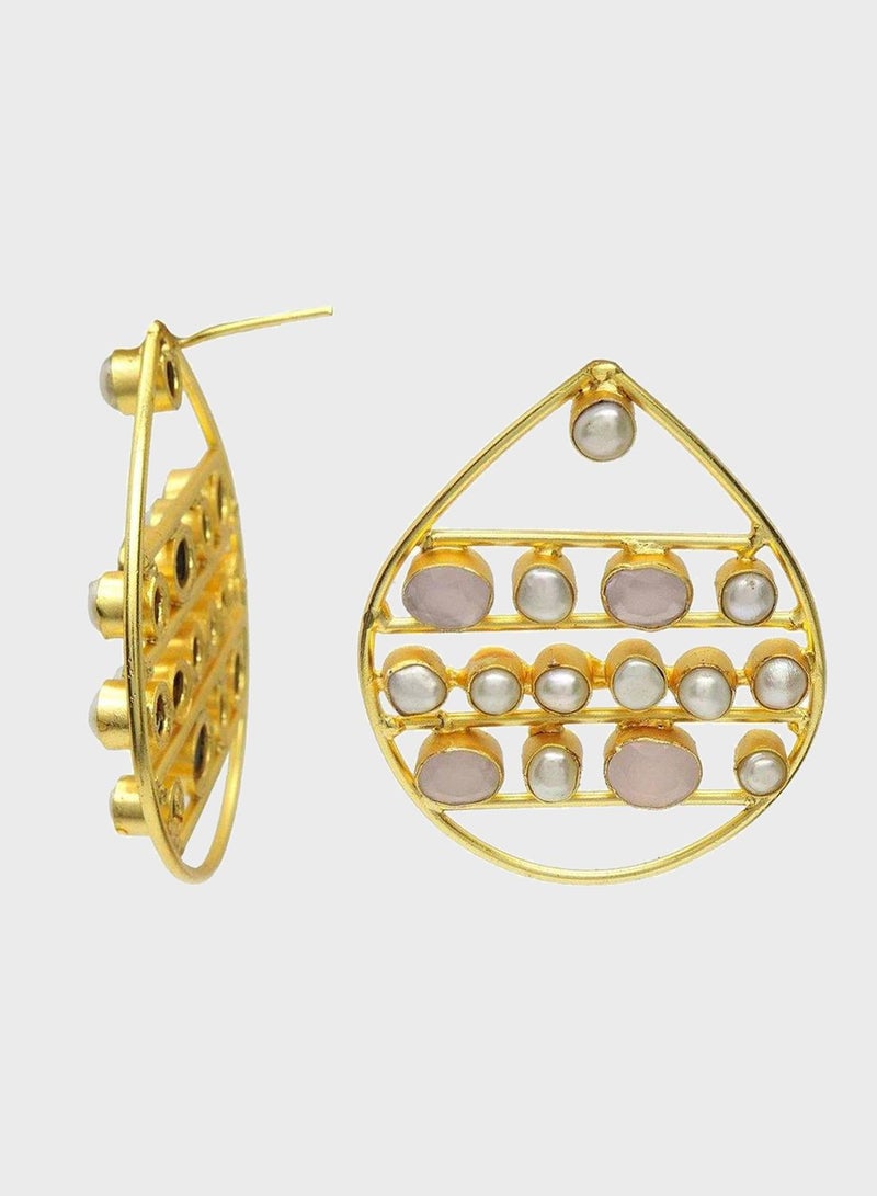 DORI Oval Pearl Drop Earrings  - Image 2