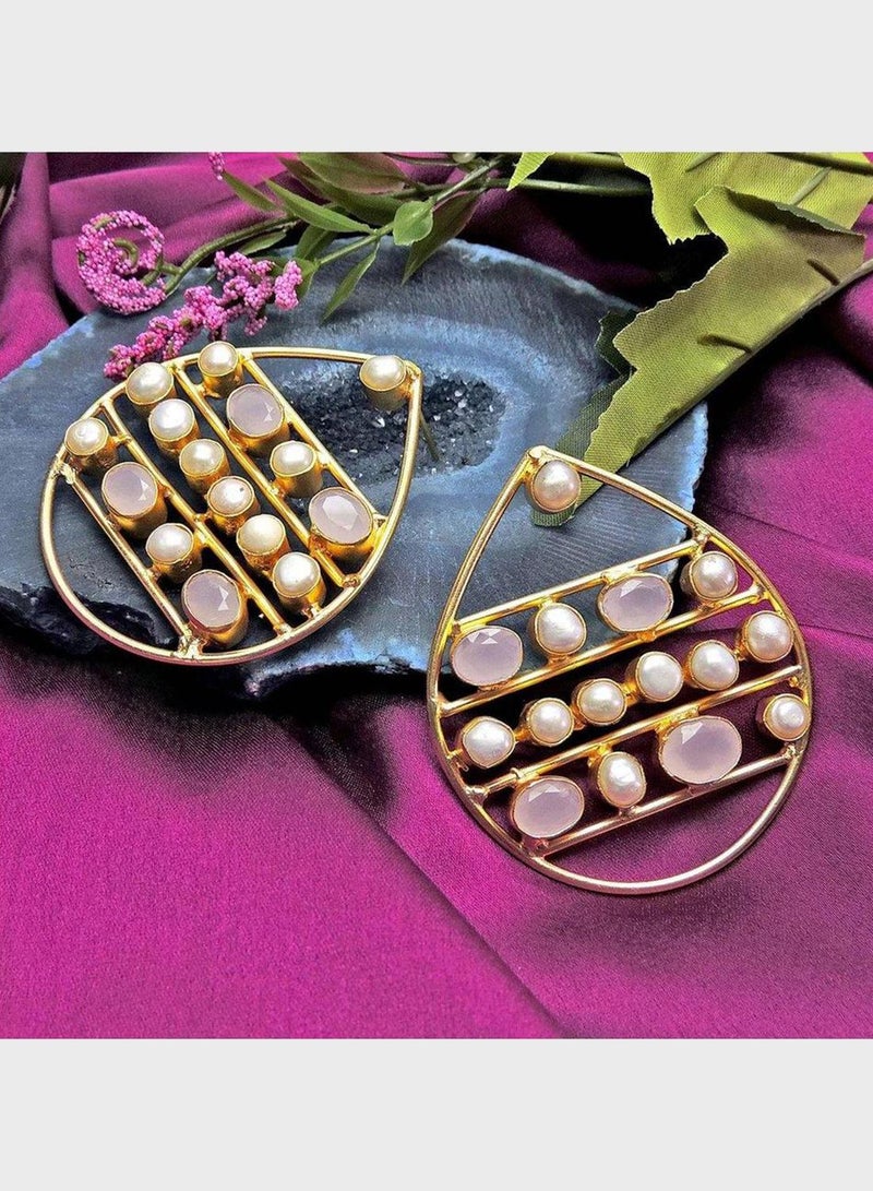 DORI Oval Pearl Drop Earrings  - Image 4