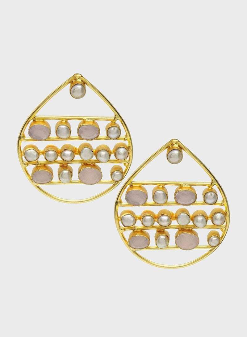 DORI Oval Pearl Drop Earrings  - Image 1