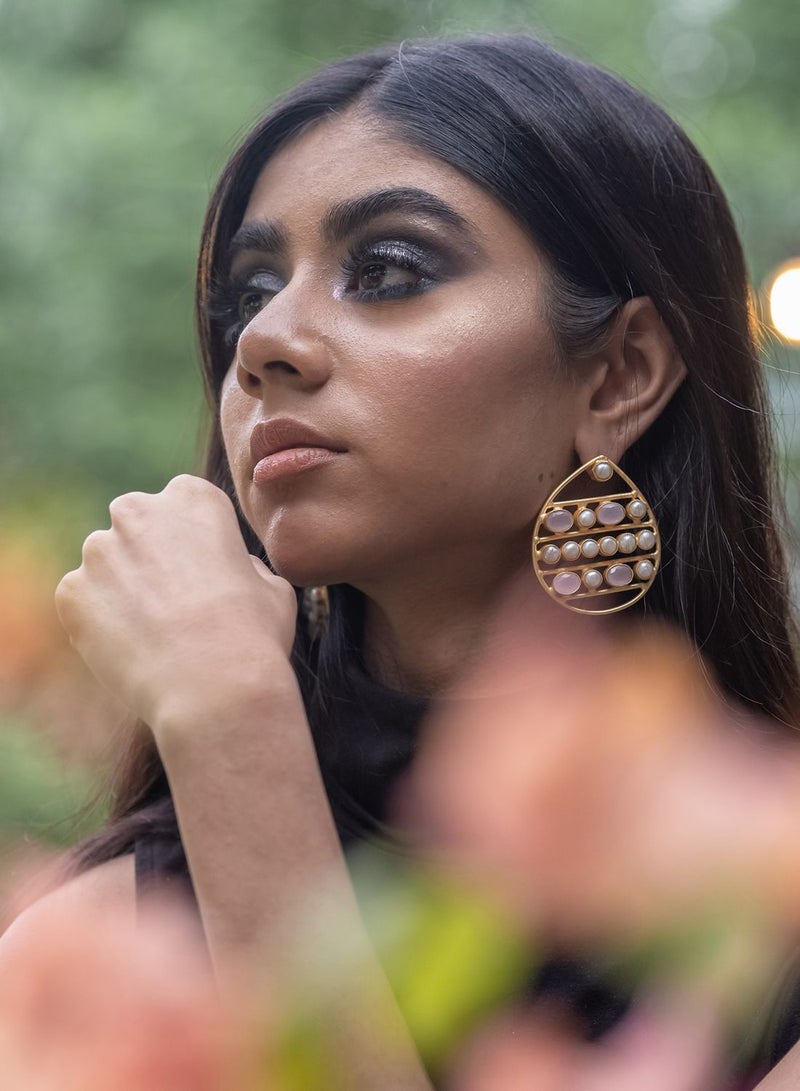 DORI Oval Pearl Drop Earrings  - Image 3
