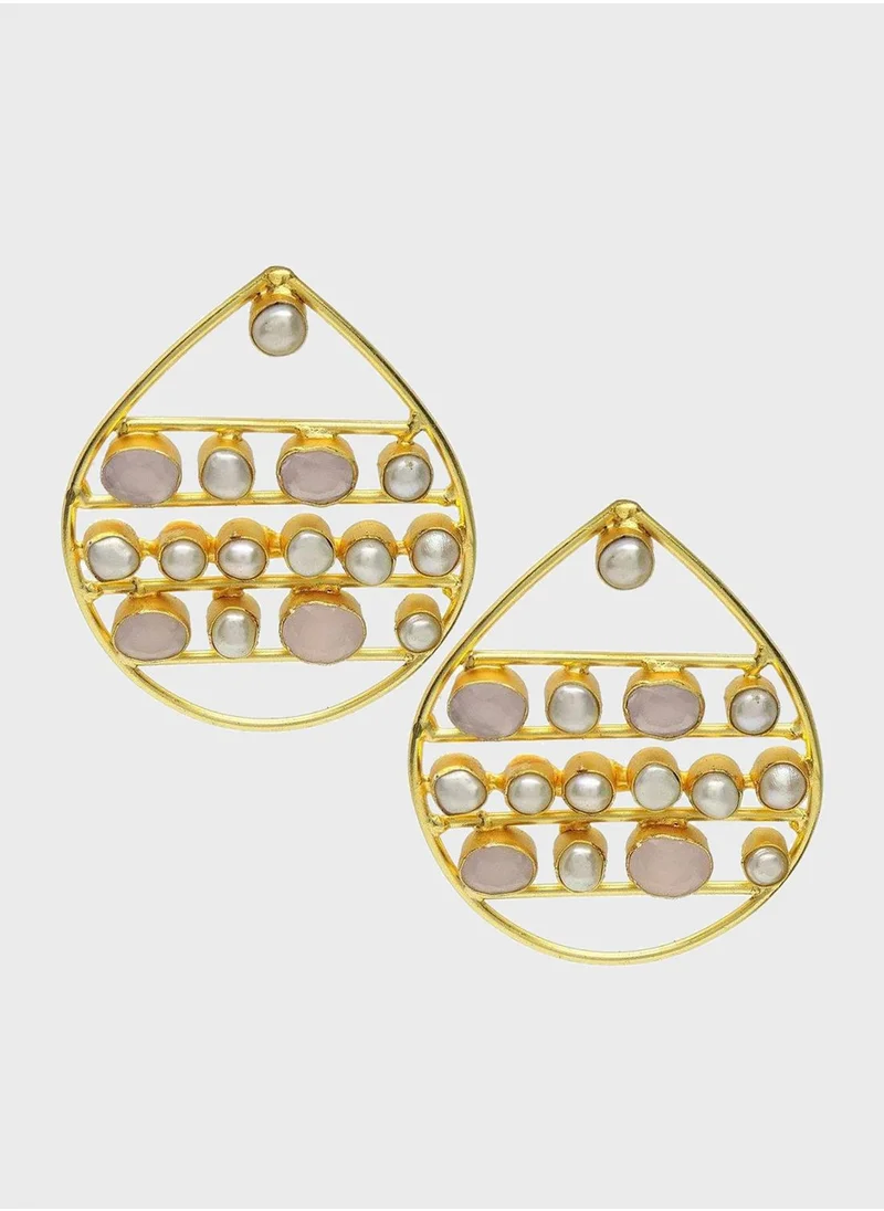 DORI Oval Pearl Drop Earrings