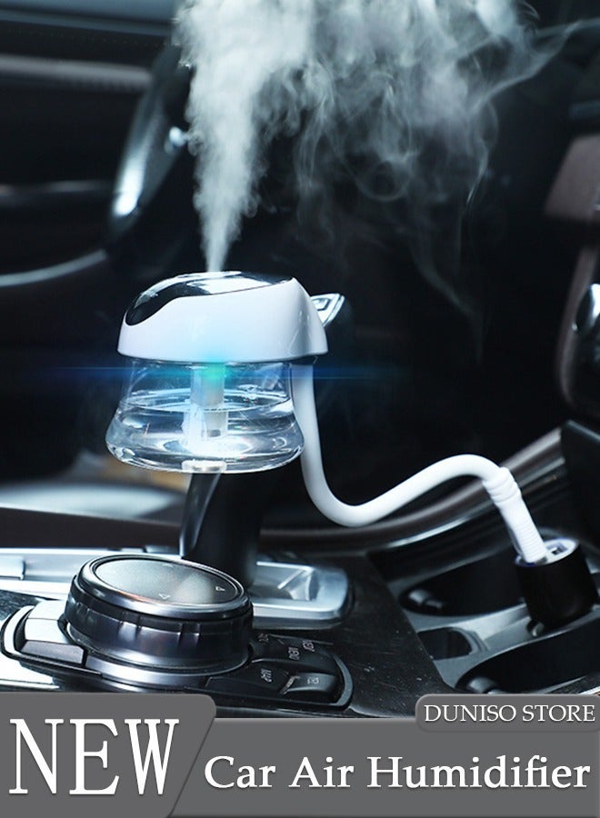 DUNISO Mini Car Air Humidifier Portable Diffuser Humidifier USB Aromatherapy Diffuser with RGB Light Flexible Connecting Tube Smart Car Air Fresheners for Car Home Office Bedroom - Image 1