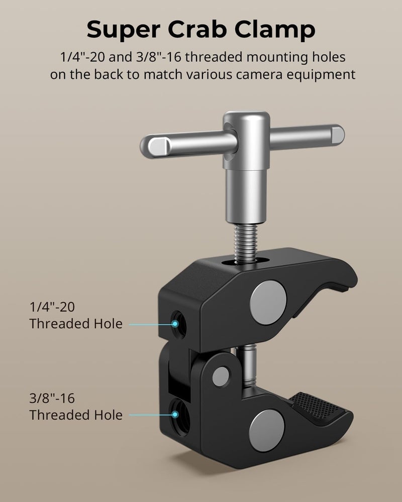SMALLRIG Clamp w/ 1/4" and 3/8" Thread and 9.8 Inches Adjustable Friction Power Articulating Magic Arm with 1/4" Thread Screw for LCD Monitor/LED Lights - KBUM2732B All consumer tier purchase options - Image 5