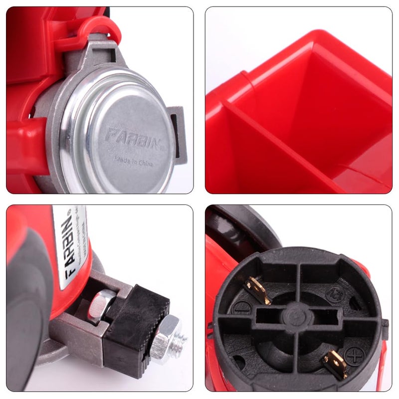 FARBIN طقم بوق سيارة FARBIN 12V 150db بوق هوائي عالي الصوت مع ضاغط، بوق مدمج مع زر توصيل للسيارة والشاحنة والجيب - Image 4