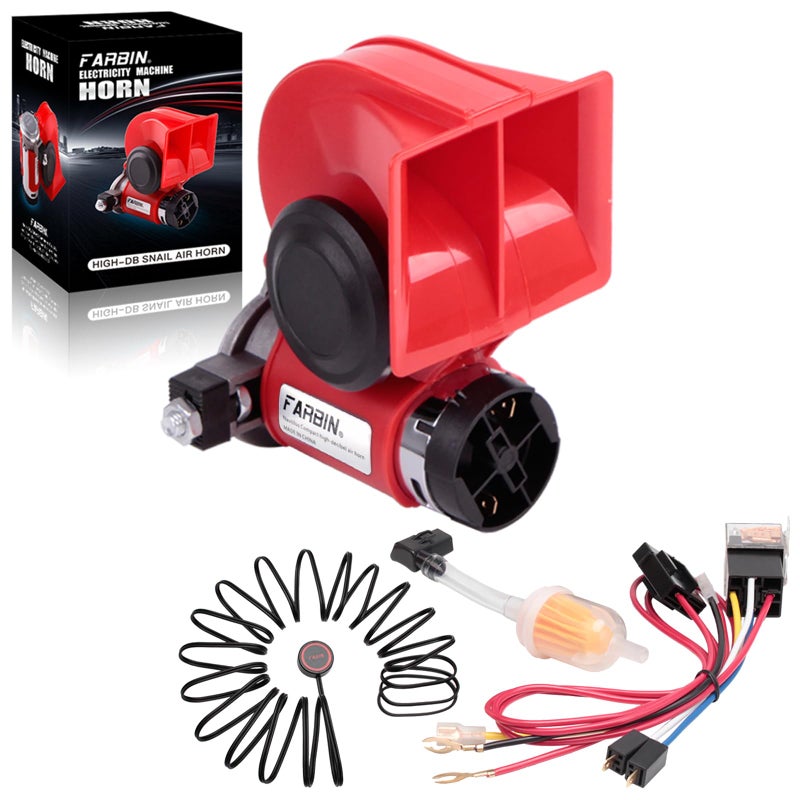 FARBIN طقم بوق سيارة FARBIN 12V 150db بوق هوائي عالي الصوت مع ضاغط، بوق مدمج مع زر توصيل للسيارة والشاحنة والجيب - Image 1