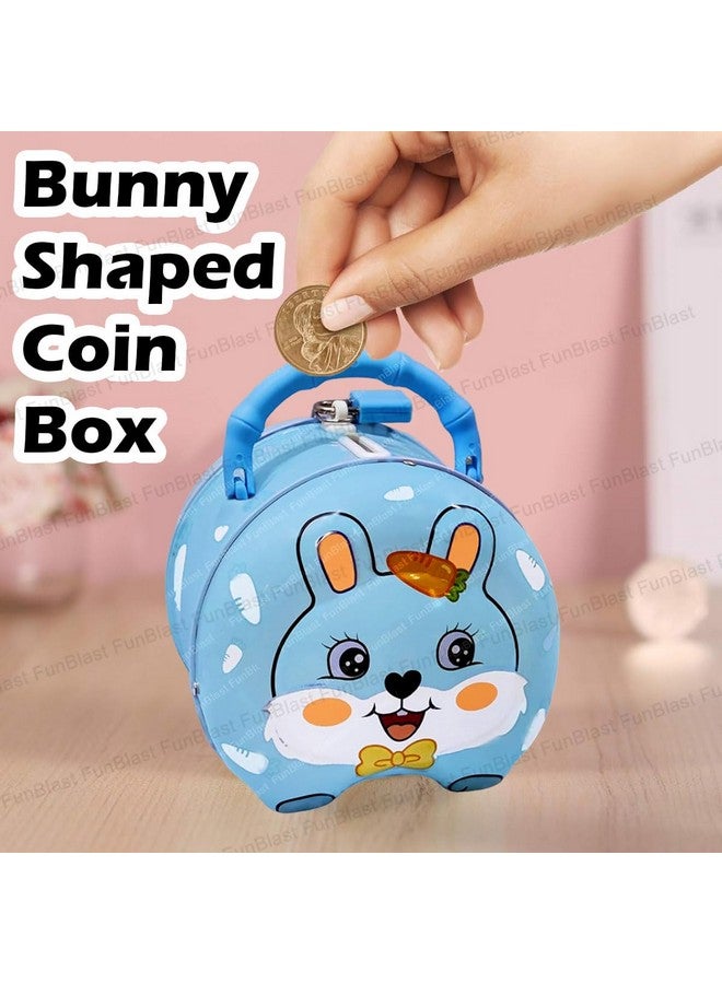 FunBlast Piggy Bank for Kids - Bunny Shaped Coin Box, Money Saving Metal Coin Bank with Key and Lock for Kids, Money Bank for Kids, Gullak for Money Bank for Kids, Return Gift for Kids (Random Color) - Image 4