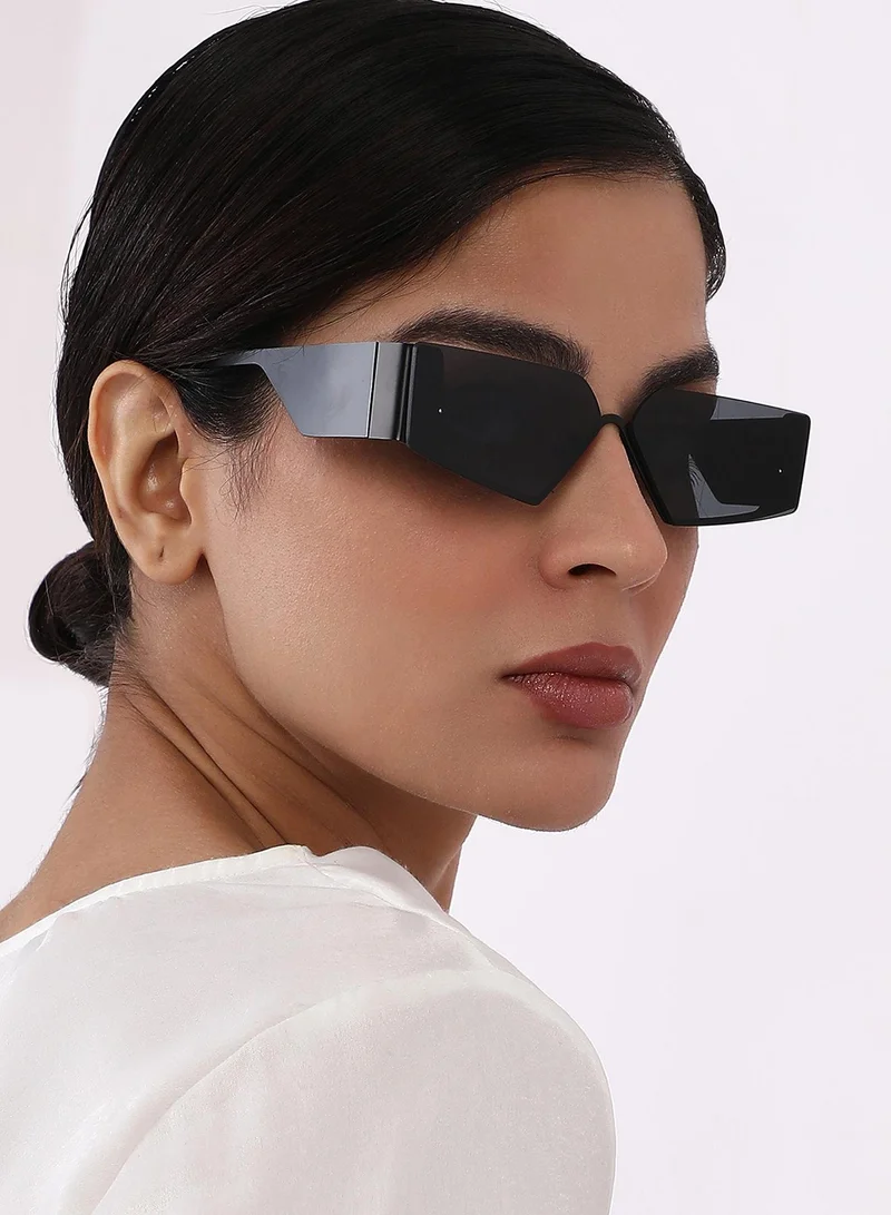 صوص هاوت Women's The Electra Shield Sunglass - Onyx Black
