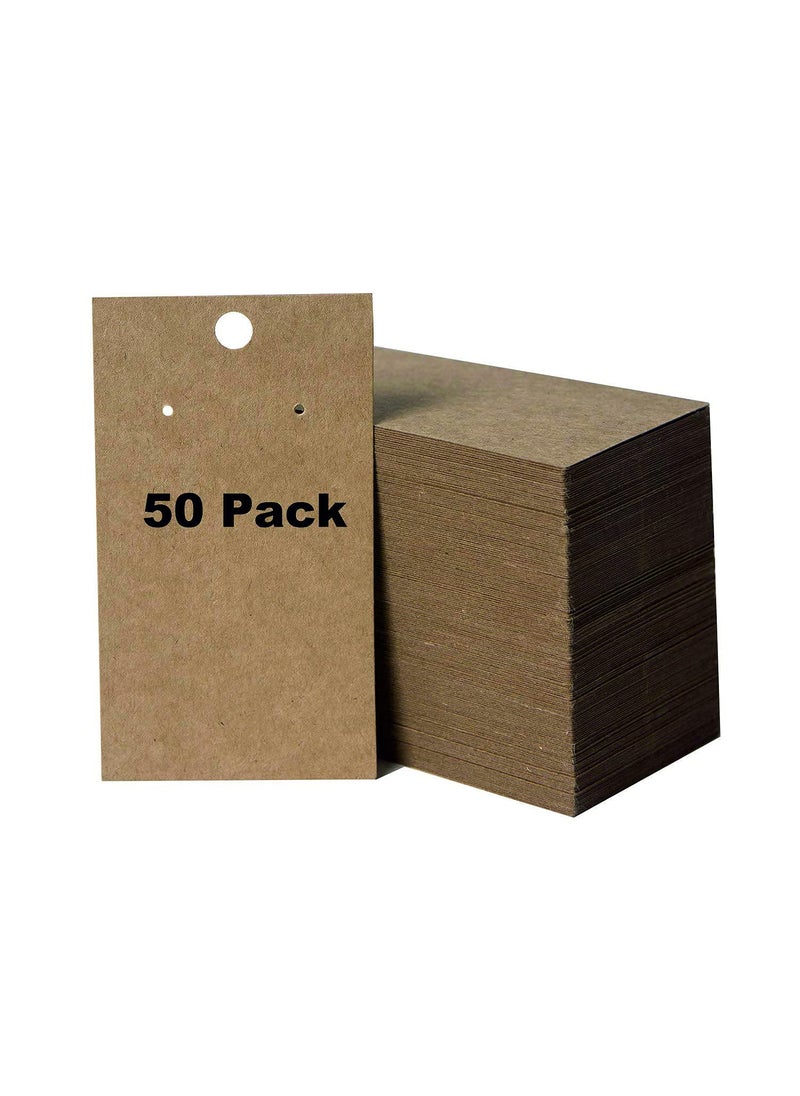 Atmiyamart Atmiyamart Handmade Kraft Decorative Earring Jewelry Display Card wholesale Kraft Hanging Earring Cards 2 x 35 inPack of 50 